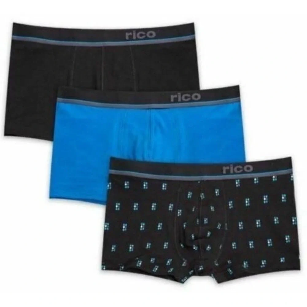 RICO Cotton Stretch Trunks Moisture Wicking Men's Size Small 28-30 - 3‎ Pack NEW
